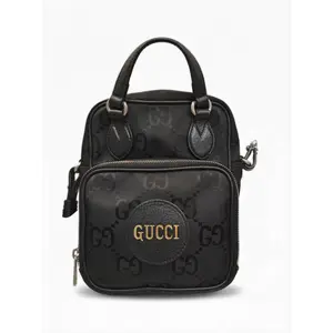 Pre-owned GUCCI GG monogram nylon Shoulder Bags GG Ophidia black Very Good S014260328010