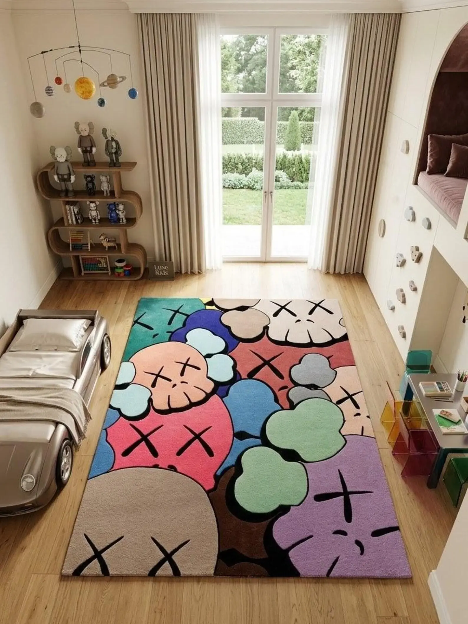 Hypebeast Area Rug Modern Pop Art New Zealand Wool Hand Tufted Multicolor Hype Room Statement Decor Custom