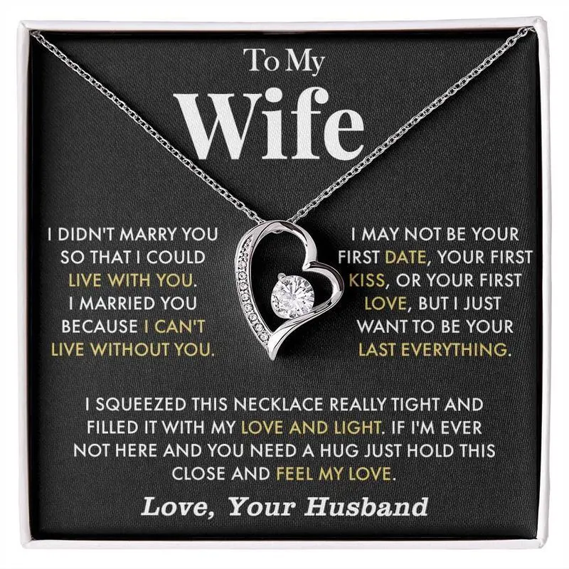 To My Wife, Jewelry Present, Anniversary Necklace, Gift for Wife, Anniversary Necklace, Love Your Husband Gift, Birthday To My Wife, Jewelry Present, Anniversary Necklace, Gift for Wife, Anniversary Necklace, Love Your Husband Gift, Birthday