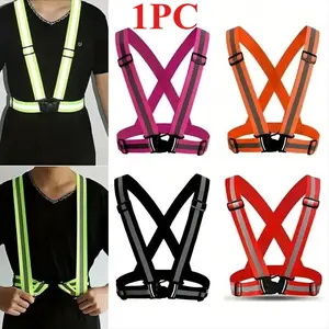 Reflective Safety Vest, High Visibility Adjustable Strap Vest for Outdoor Jogging, Cycling, Walking, Running, and Night Riding, Lightweight Reflector Gear for Men and Women