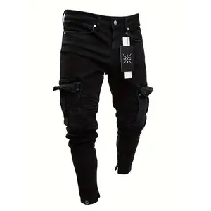 Mens Jeans Slim Fit Skinny Denim Stretch Tapered Jean Pants Ripped Straight Leg Streetwear