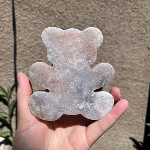 Large Pink Amethyst Crystal Bear