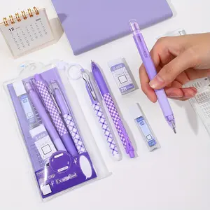 Student Exam Stationery Set, 6 Pieces, Includes 2 Pens, Ruler, Pencil, Eraser, School Holiday Gift, Learning Supplies