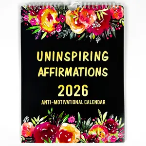 2026 Tired Woman's Floral Anti-Motivational Wall Calendar Planner - Unconventional with Funny Quotes - Office & Bedroom Decor