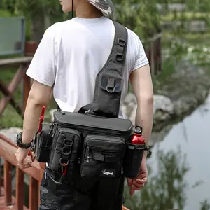 Multifunctional lure fishing bag, travel outdoor sports shoulder slant lure lure waist bag