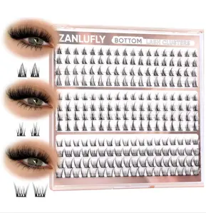 ZANLUFLY Natural Lower Lashes DIY Cluster Eyelash Extension - Wispy Bottom Lash Clusters 5-8MM, 3 Styles