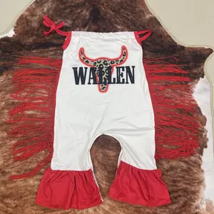baby girl clothes wallen romper western clothes baby western fashoon red tassel newborn baby summer romper newborn baby gift baby  onesie