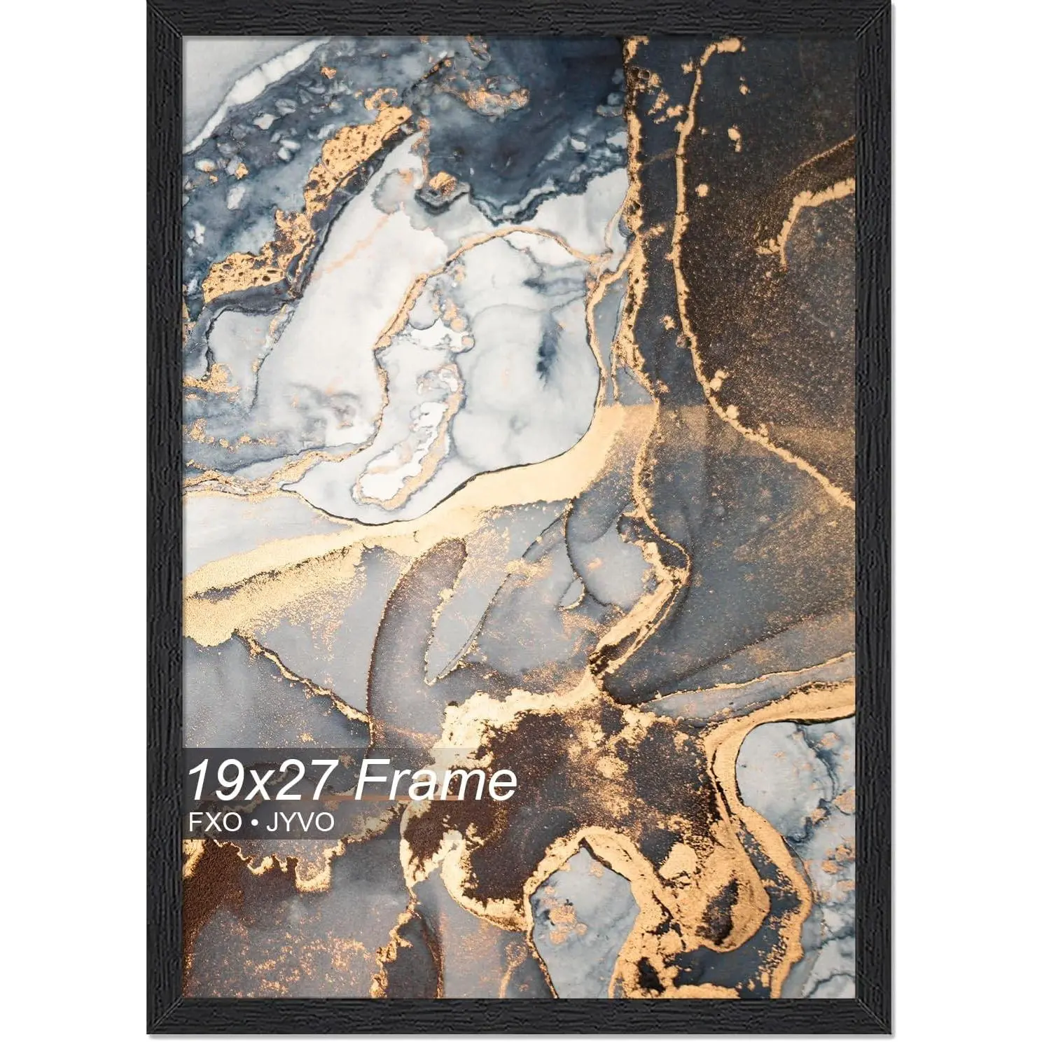 19x27 Picture Frame Black Engineered Wood Wall Hanging