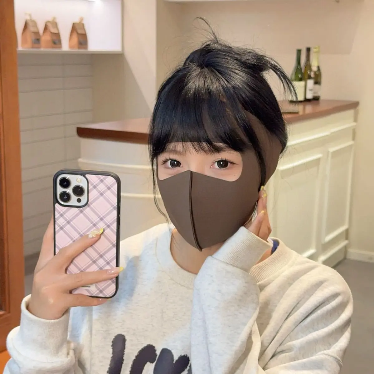 Winter full face bag, ear mask, coffee c