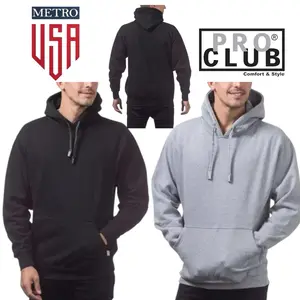 PRO CLUB PULLOVER HOODIE Soft and Comfortable Pro Club Men's Heavyweight  Pocket Fleece Fabric- Casual and Soft Men's Knitwear clor hing Menswear Cotton Relaxed Fit Tops Long Sleeve Sweaters