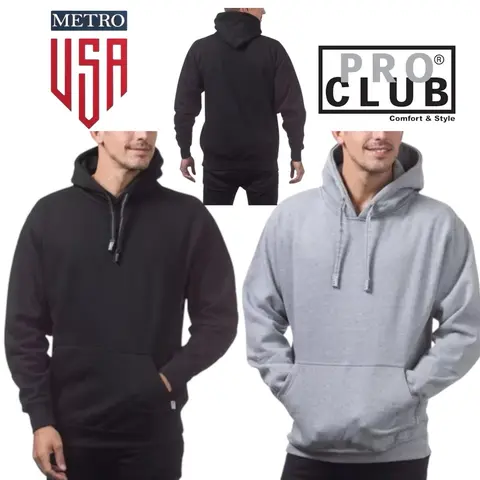 PRO CLUB PULLOVER HOODIE Soft and Comfortable Pro Club Men's Heavyweight  Pocket Fleece Fabric- Casual and Soft Men's Knitwear clor hing Menswear Cotton Relaxed Fit Tops Long Sleeve Sweaters