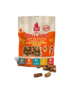 Plato Pet Treats Small Bites Organic Chicken Natural Training Dog Treats - Real Meat - Grain Free - Made in the USA