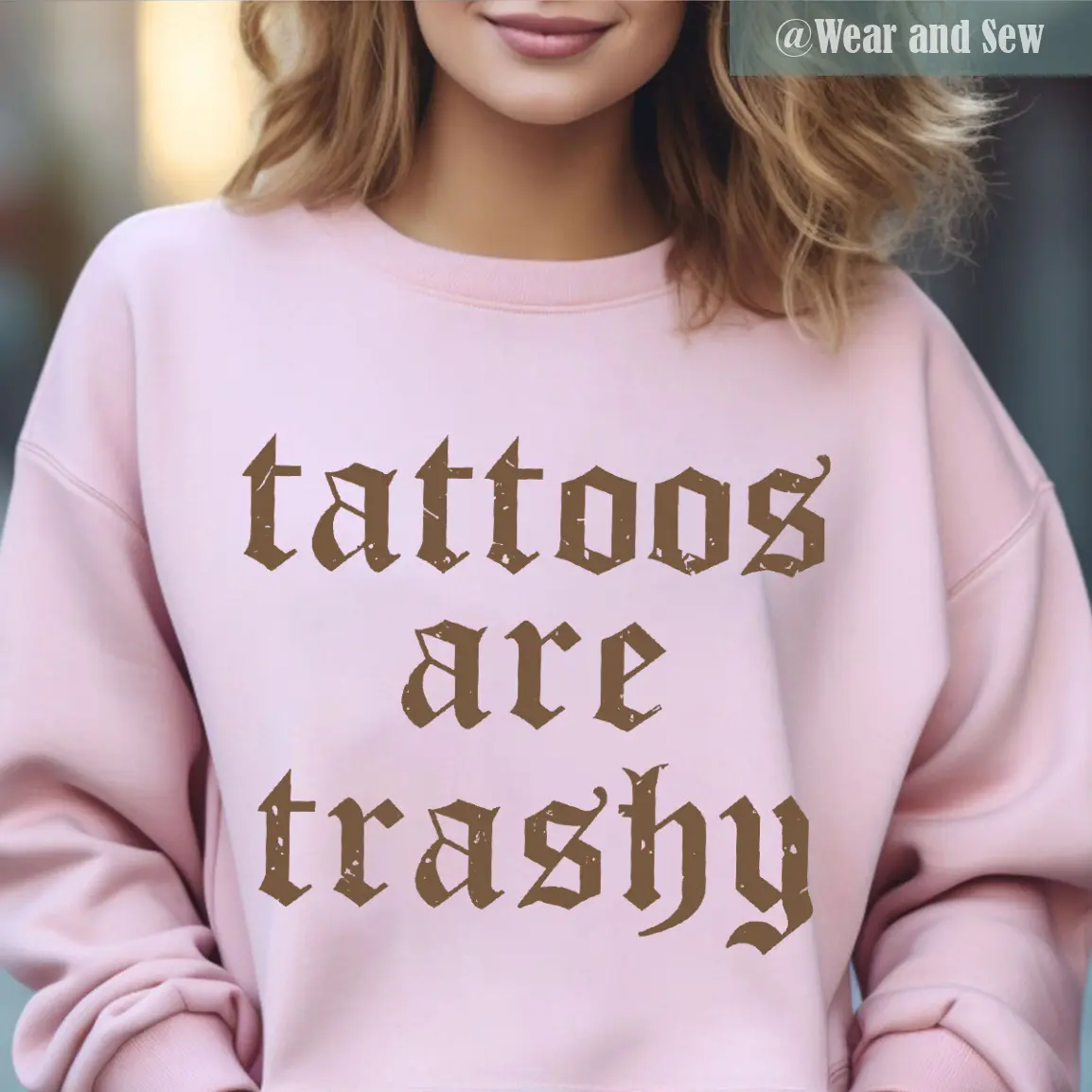 Tattoos Are TrashySignature details Sweater, Sustainable Fashion Sweater, For Men, For Women, Casual Fit, Artistic Flair, Unique Appeal
