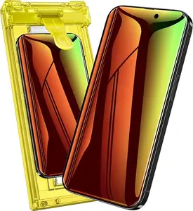 Fotbor [New Updated] for iPhone Privacy Screen Protector, 2 Pack Colorful Gradient Anti-Spy Anti-Blue Light 7H Hardness Film [Auto-Alignment Tray], No Peeling Shatterproof Bubble Free