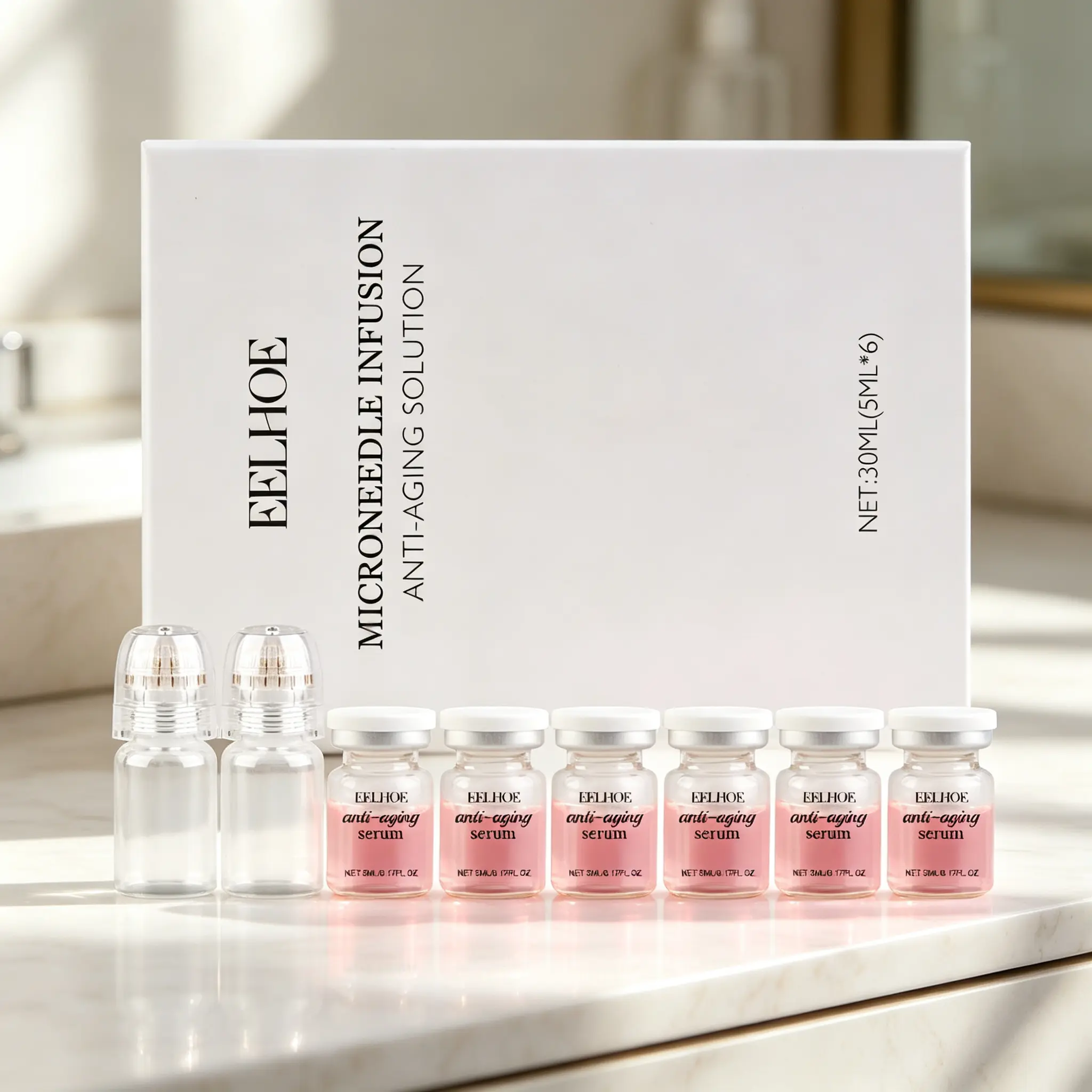 Bellhoe Anti-Aging Solution Set (5ml*6) – Powerful Peptide Collagen Serum, Deep Wrinkle Filler, Age-Defying Face Lift, Daily Regimen for Mature Skin