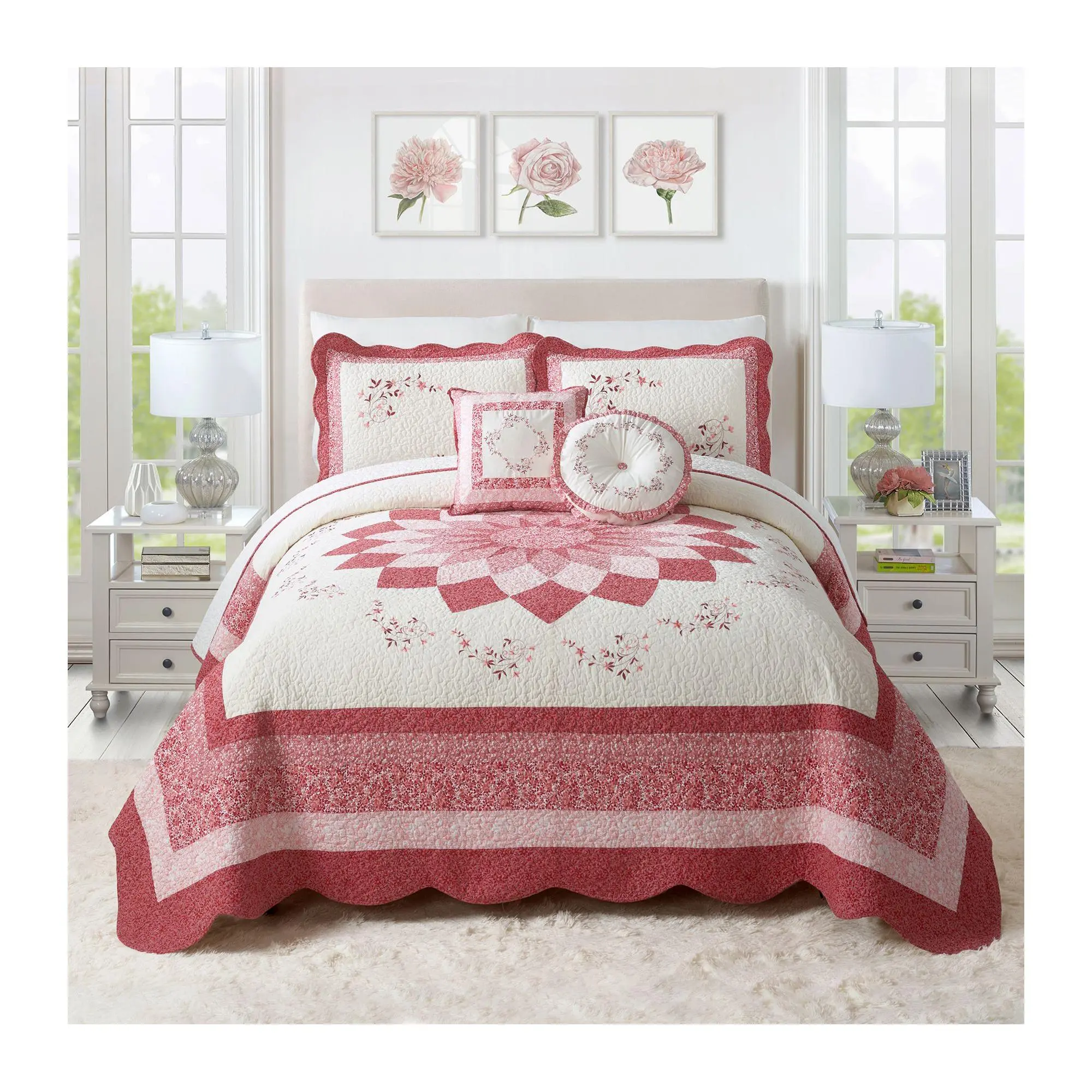 Modern Heirloom Caroline Embroidered Bedspread- Queen Modern Heirloom Caroline Embroidered Bedspread- Queen