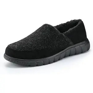 Men's Plush Fleece-Lined Non-Slip Slide Footwear, Cozy Winter Slip-On Shoes, Breathable Moccasin Clog, Indoor-Outdoor Comfort Footwear, High-End Fuzzy Slippers