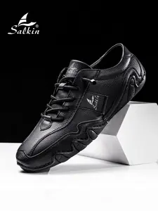 Men's Handmade Low-Top Casual Shoes, Fashion Loafers, Simple Flat Shoes, Suitable for Business Office and Daily Wear, Sneaker