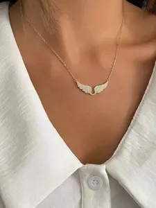 Angel Wing Necklace for Women, Elegant Angel Wings Jewelry, Full Rhinestone Luxury Versatile Neck Chain, Perfect Gift for Special Holidays, Fashion Necklace