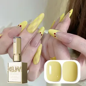 1PC 15ML M119  Macaron Yellow Gel Polish Alcohol Free/LED Soak-Off Nail Gel, Long-Lasting Salon-Quality Nail Polish For Women, Spring Summer Nail Art Colors, Nail Polish Gel Cutics Manicure