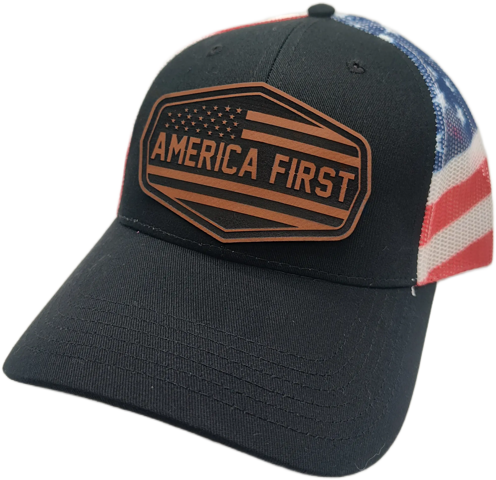 America First USA Patch Hat - Patriotic Themed Trucker Hat