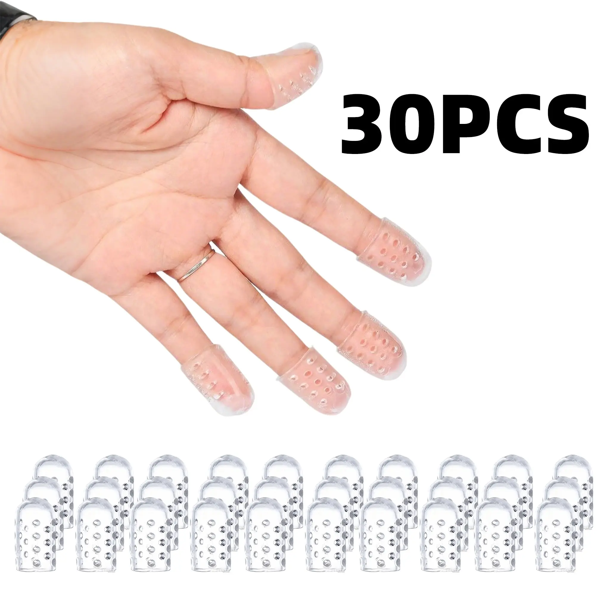 30PCS Silicone Toe & Finger Protectors Set, Breathable Gel Caps for Blister Prevention & Anti-Friction, Soft Stretchy Reusable Toe Guards for Shoes, Walking, Running, High Heels, Finger Protection for Work & Sports, Boot Toe Protector