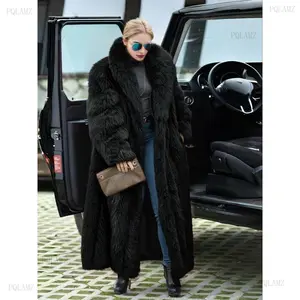 2025Women's Soft Faux Fur Coat, Comfortable Casual Party Wear, Fashion Luxury Trendy Fall & Winter, Mid-Length Jacket with Functional Pockets