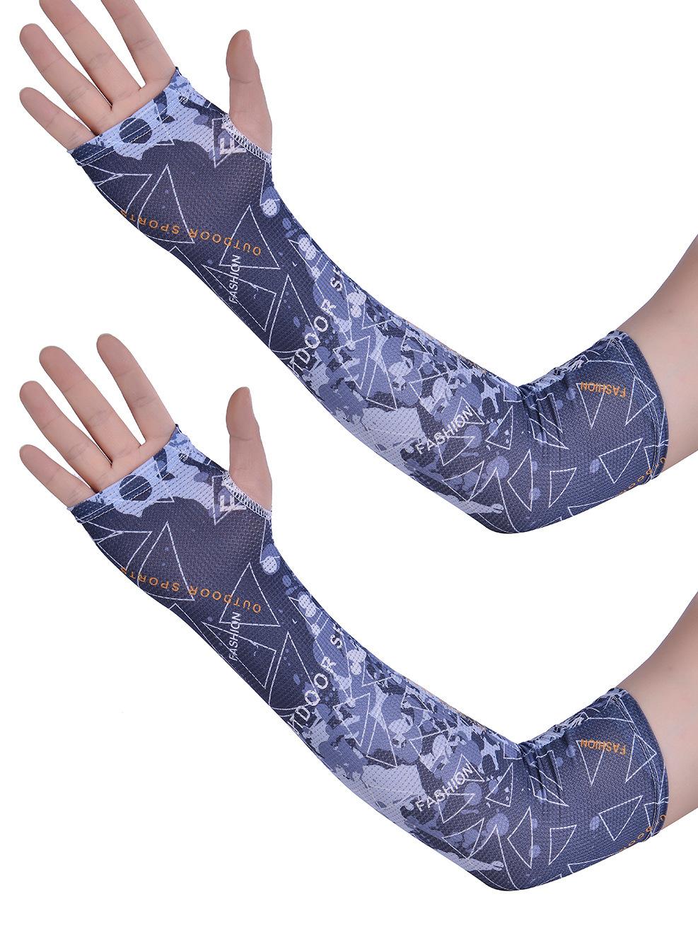 4 Pairs Arm Sleeve with Thumb Holes Women Men UV Protection Cooling  Gloved Arm Sleeves Sports Compression Unisex  Fingerless Sun Compression Long Arm Cover Sleeve for Summer Cycling Running Hiking