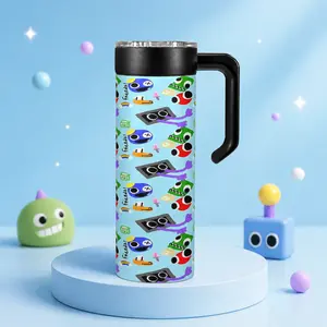 Rainbow Friends 20oz Insulated Stainless Steel Tumbler with Lid & Straw, Leakproof Vacuum Travel Cup, Reusable Cold & Hot Drink Mug for Coffee, Tea, Water, Durable Daily Use, TikTok Trending, Cute Cartoon Gift
