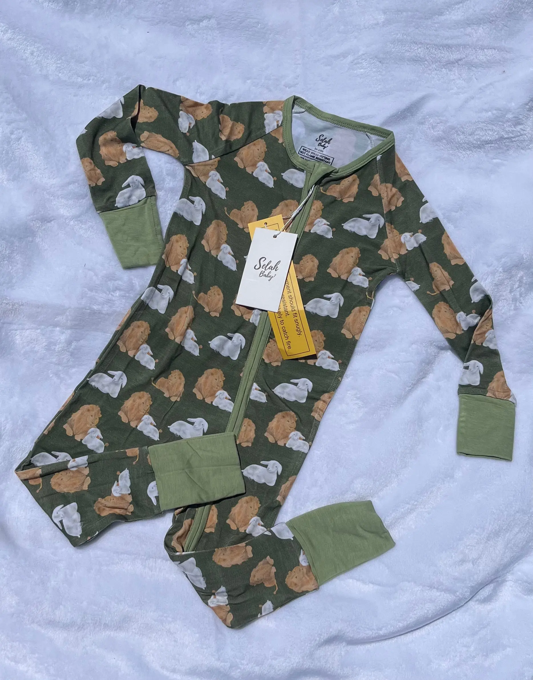 The Lion and Lamb Bamboo Zipper Sleeper The Lion and Lamb Bamboo Zipper Sleeper