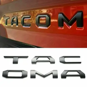 Raised Tailgate Insert Letters Toyota Tacoma 2016-2023  Matte Black Emblem Does not apply
