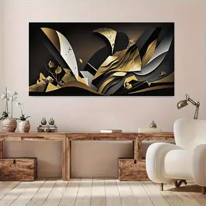 Modern abstract background black and gold canvas painting art room bedroom modern canvas poster bedroom and living room decoration