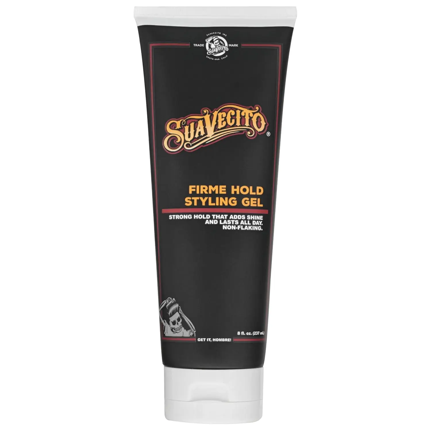 SUAVECITO Firme Strong Hold Hair Styling Gel for Men, All-Day High Shine with No Flaking, Alcohol-Free Formula, Original Fragrance, 8 oz, Bottle, Shiny Hair, Detangle