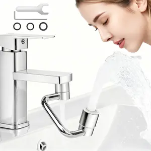 Universal Sink Faucet 1080° Rotatable Faucet Aerator Extender, U-Shaped Faucet Extender for Toddlers, Flexiflow 1080° Rotating Faucet Extender - 2 Modes Adjustable for Bathroom Sinks/Kitchens