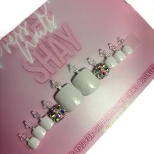 GEL PRESS ON TOE NAILS (READ BEFORE PURCHASING!!) French Tip