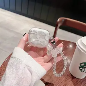 Transparent Glitter Standalone Laser Bow Earphone Case for AirPods Pro/pro2+, Colorful Bow Charm for AirPods 3/4/1/2, Headphone Protection