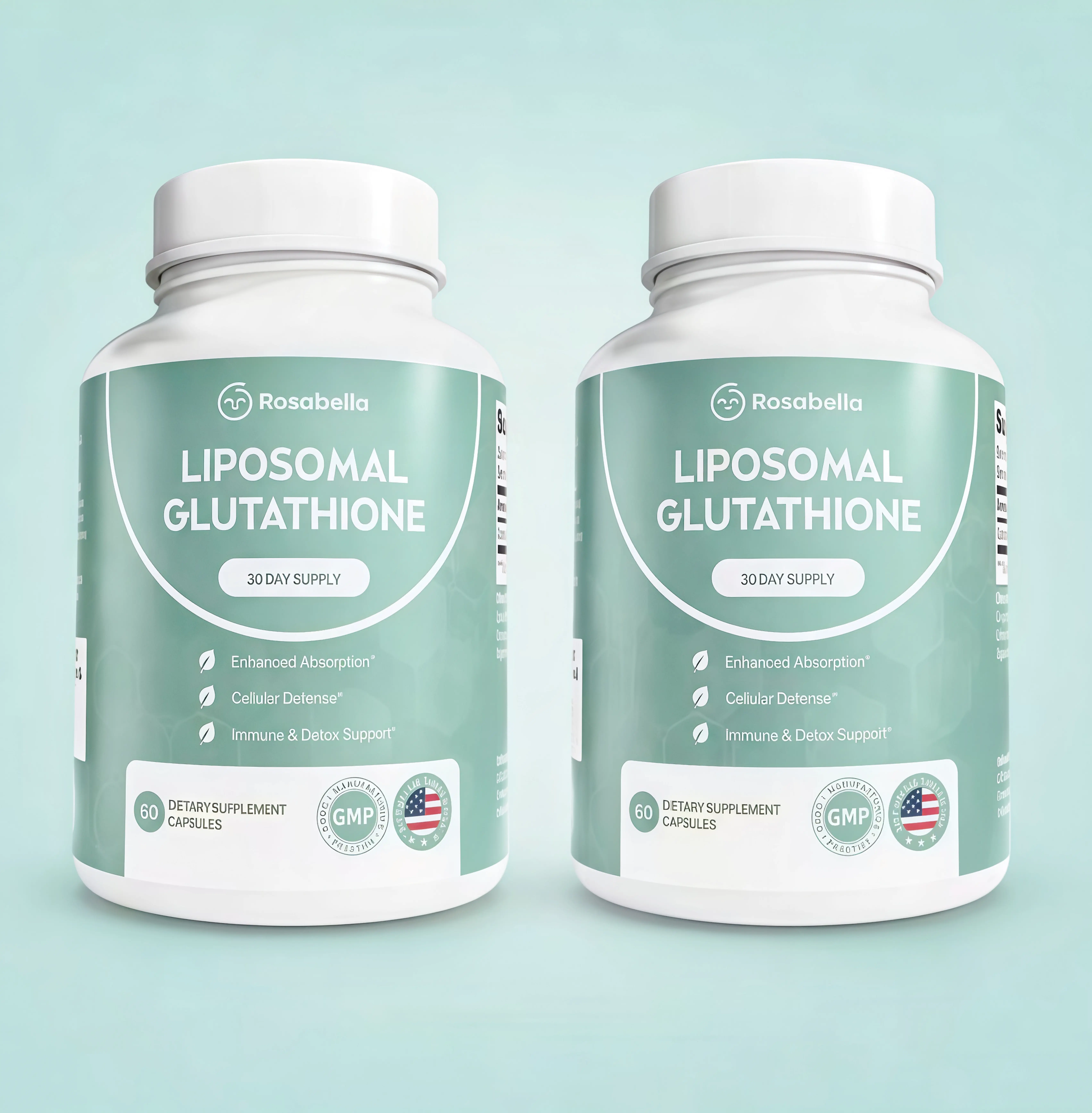 2 Pack Liposomal Glutathione Capsules TG– Skin Glow, Immune & Detox Support (60 Count) - Rosabella