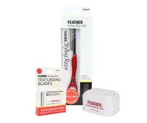 Feather Texturizing Styling Razor Kit - Red