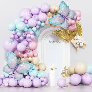 163 count Butterfly Balloon Arch Kit,  and  Party Decorations with Large Foil Butterflies, Birthday and  Shower Supplies