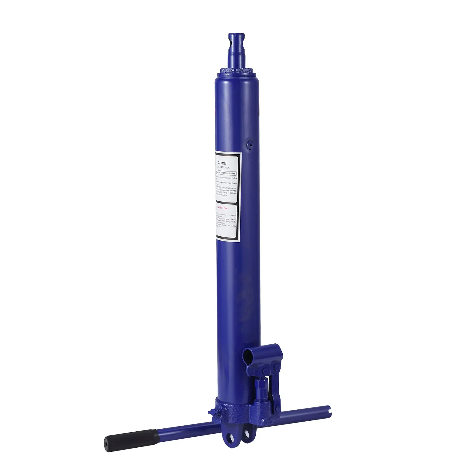 Heavy Duty Long Ram Hydraulic Bottle Jack with Handle - Steel, Clevis Mount Fit, Corrosion-Resistant, Slow-Release Valve, Automotive 3-Ton/8-Ton Engine Hoist Cylinder for Farm & Shop Cherry Pickers