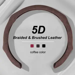 Premium Matte Leather Steering Wheel Cover  Anti-Slip Comfort Grip Universal Car Interior Accessory | Elegant Soft Touch Design | Holiday & Christmas Gift for Car Lovers Automotive Vehicle Steeringwheelcover