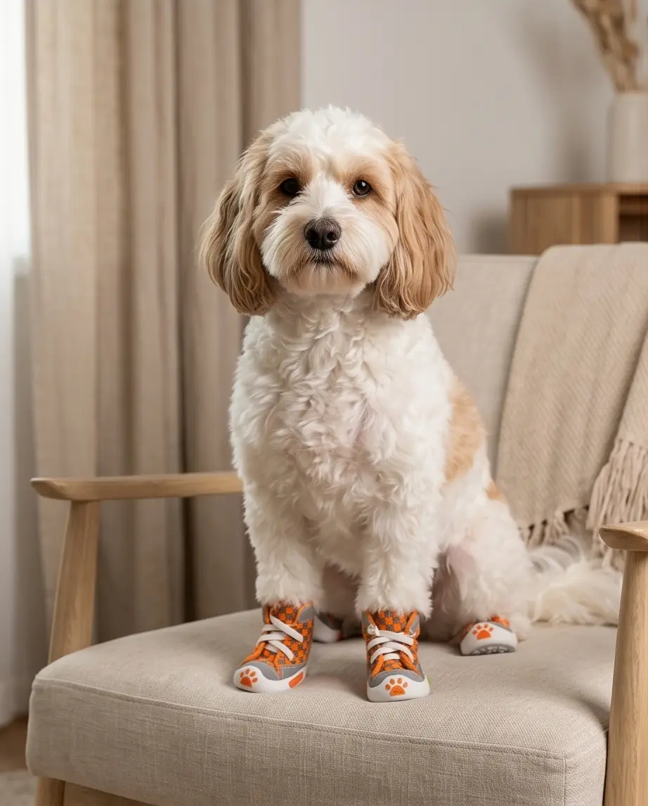 Teddy Bear Soft Sole Dog Shoes — Anti-Slip | Breathable Corduroy | Puppy Footwear | Sizes 1–5