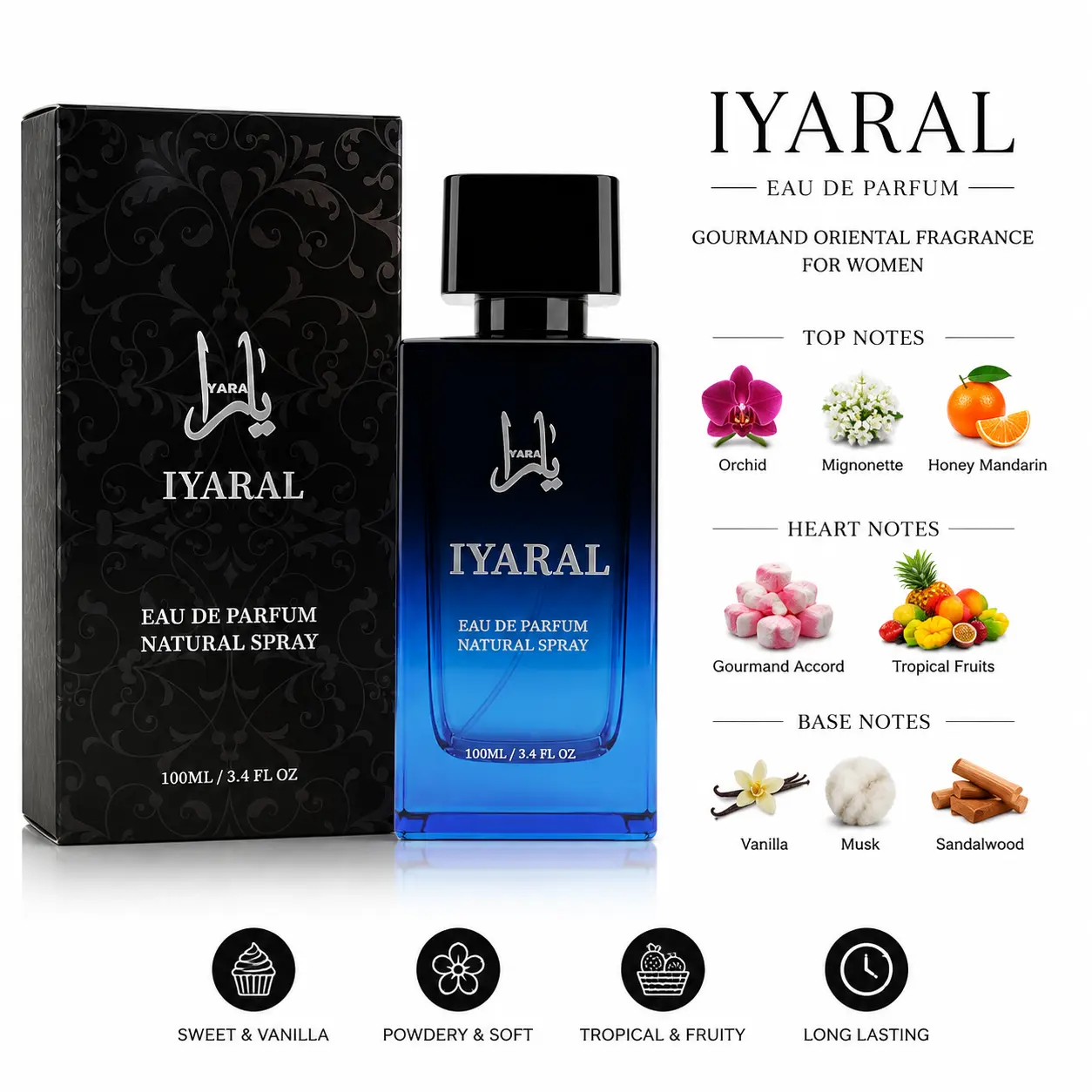 IYARAL Royal Eau De Parfum for Men, Long-Lasting Scented Fragrance, Warm Aromatic Perfume Cologne with Blueberry & Woody Notes, 100 ml, Warm Aromatic Fragrance, Signature Scent, Limited Edition, 3 To 3.9 Fl Oz, Everyday Luxury Men's Fragrance