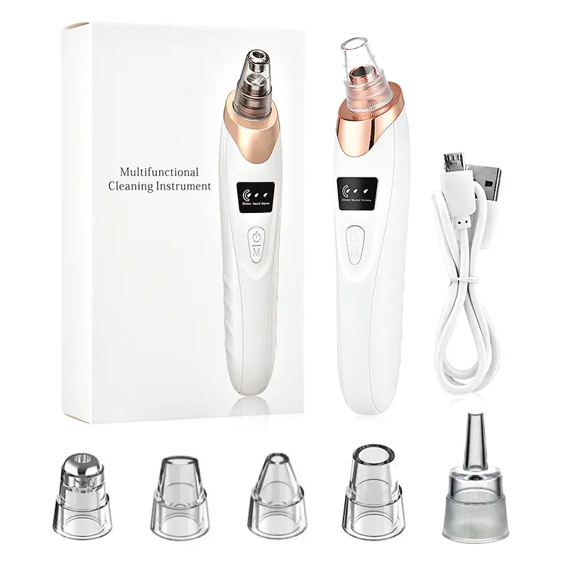 MLriyl Blackhead Remover Pore Vacuum - Facial Pore Cleaner - 3 Speeds 5 Probes, Rechargeable Blackhead Vacuum Set Gift  Cleansing