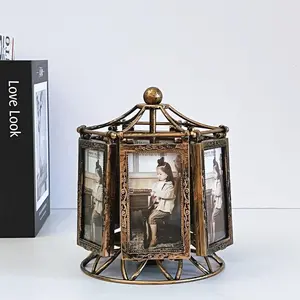 Music Rotating Horse Photo Frame, Light Music, Home Decor, Suitable for Family and Office, Birthday, Christmas, Valentine's Day Gift