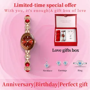 [Perfect Gift] Women's Elegant Jewelry Watch: Heart-shaped gift box design, 20mm exquisite dial as a gift, fashionable and luxurious bracelet design, suitable for women of all ages to wear, a perfect birthday gift for all women, and a festival gift