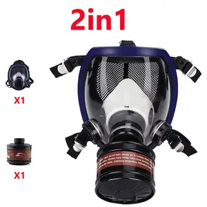 8100 Full Face Gas Mask, Chemical Biological Radioactive Contamination Gasmask, Respirator Filter, Radiation Dustproof Respirator