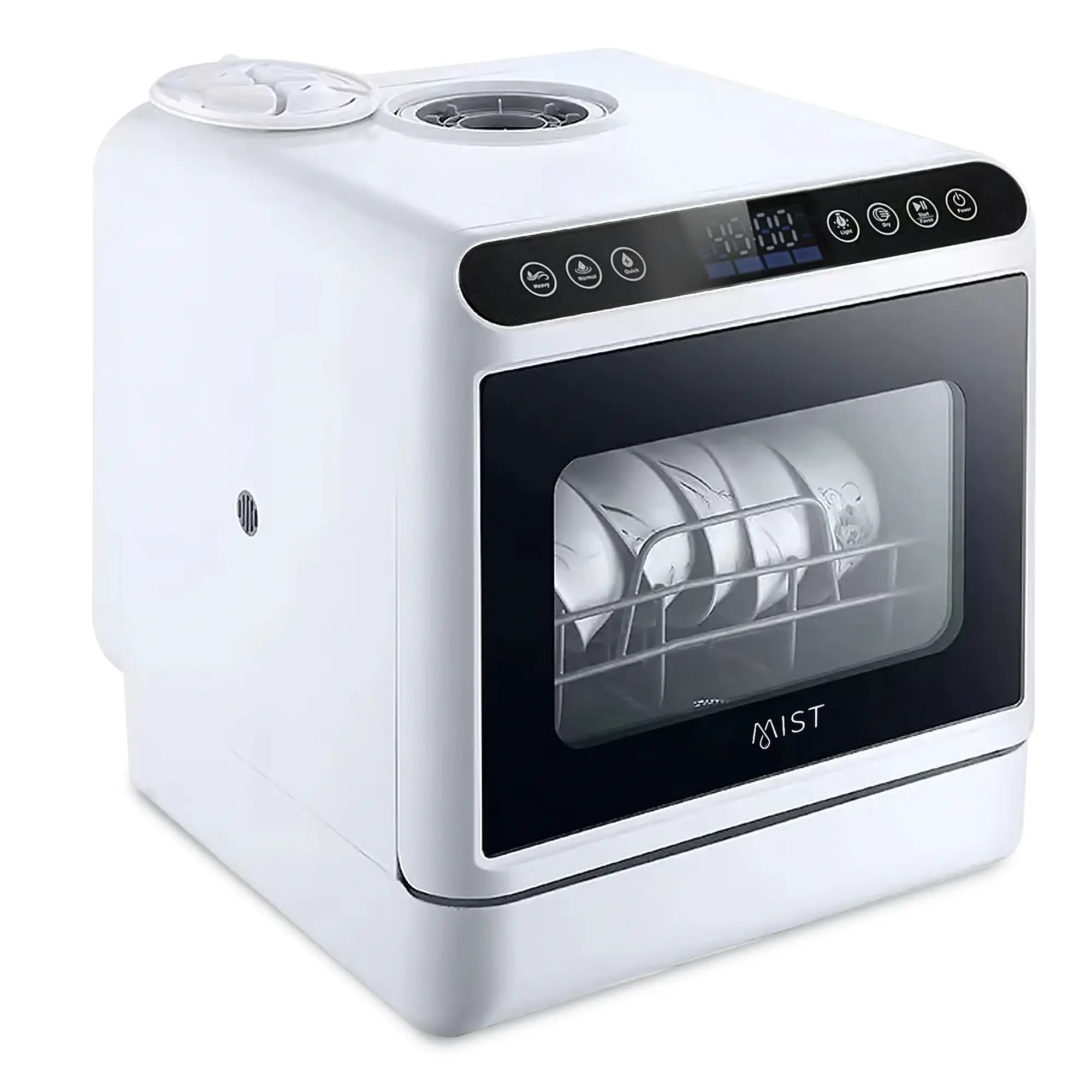Mist CleanPro Plus 16 in. Portable Countertop Dishwasher in White with 4 Washing Programs, 5 Place settings and 360° Dual Spray, UV Sterilizer, and PTC Drying