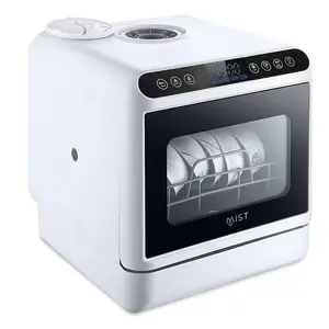 Mist CleanPro Plus 16 in. Portable Countertop Dishwasher in White with 4 Washing Programs, 5 Place settings and 360° Dual Spray, UV Sterilizer, and PTC Drying