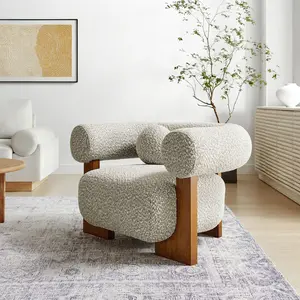 Jace Boucle Accent Chair in River Rock